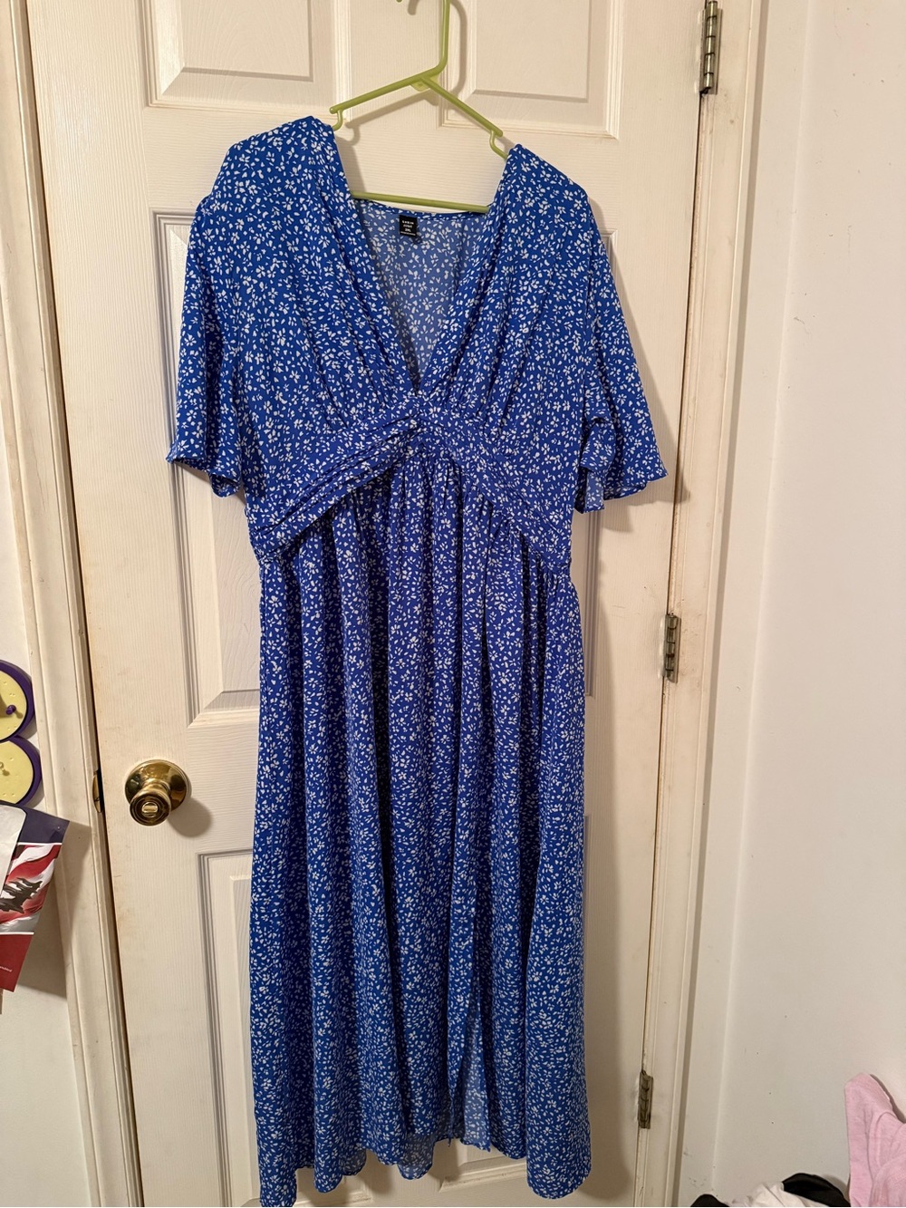 SHEIN Royal Blue Floral Maxi Dress with V-Neck